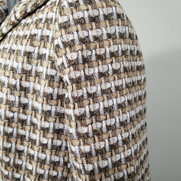 Chicos Boucle Tweed Blazer Lady Jacket Size 1 (8/M) Pockets Classic Career Crop - Picture 7 of 11